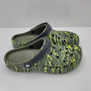 Crocs Baya Clogs Shoes Tiger Camouflage Green size Men's  9 Women's 11